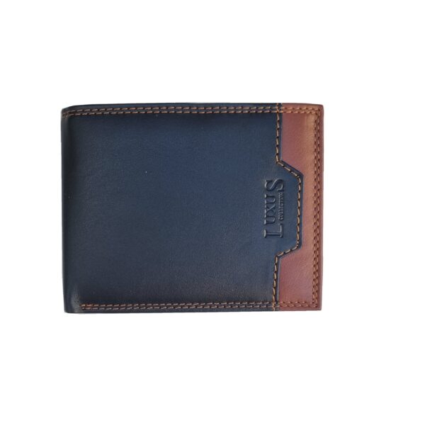 LX 4502-01 Δερμάτινο ανδρικό πορτοφόλι μαύρο καφέ Luxus RFID