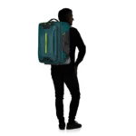 140882 A567 Samsonite Ecodiver Duffle Straps Cabin Size Blue- Χειραποσκευή με ιμάντες για την πλάτη Dark Teal/Lime - Image 5