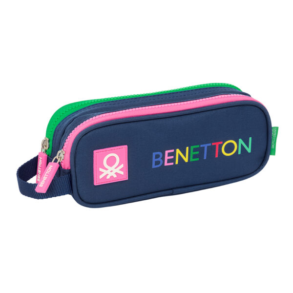 Benetton blue κασετίνα με δύο φερμουάρ 812550513