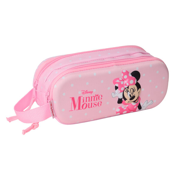 Safta minnie mouse pink κασετίνα με δύο φερμουάρ 822551512