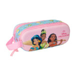 Safta disney princess pink κασετίνα με δύο φερμουάρ 822552512